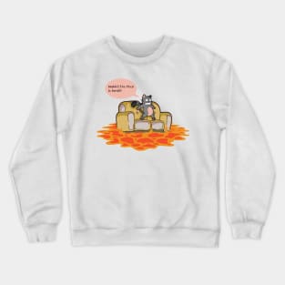 Never Grow Up Shirt Floor Is Lava T Shirt Funny Cat Comic Crewneck Sweatshirt